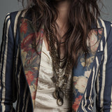 Anna | Striped Floral Cotton-Linen Blazer