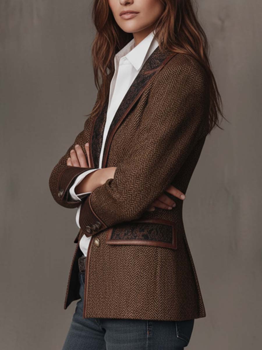 Holly | Chevron Panelled Blazer