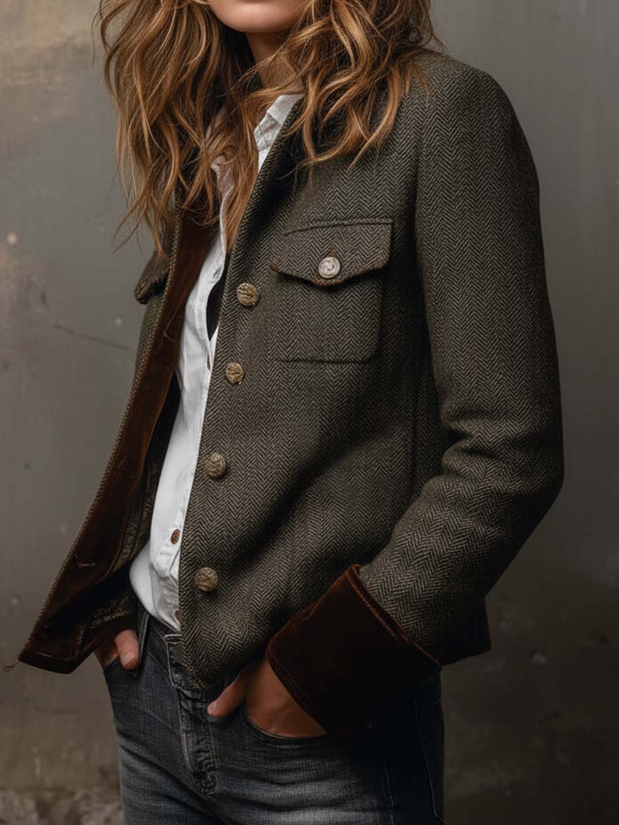 Rhoda | Heritage Herringbone Trench Coat