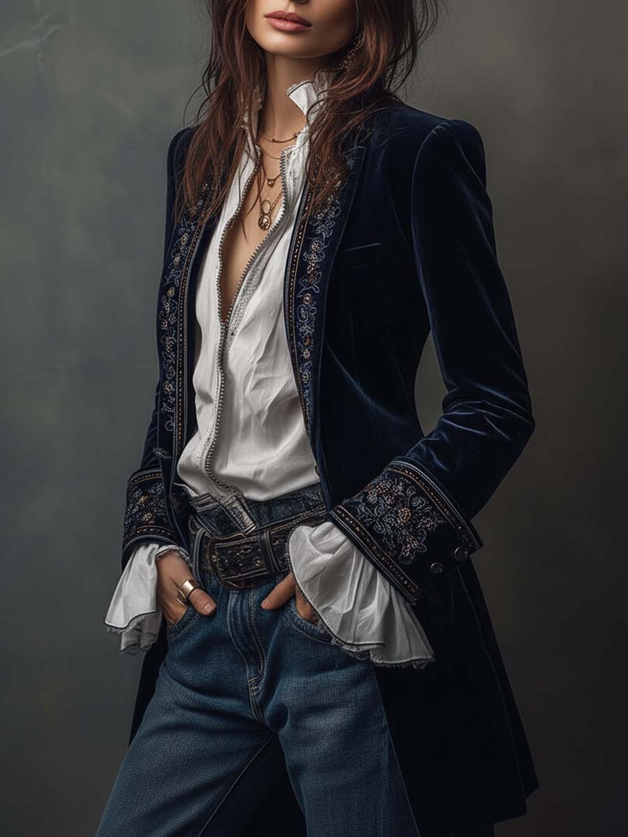 Gabrielle | Long Embroidered Coat