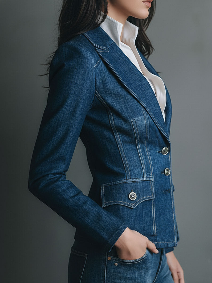 Beatrix | Classic Slim-Fit Denim Jacket with Pockets