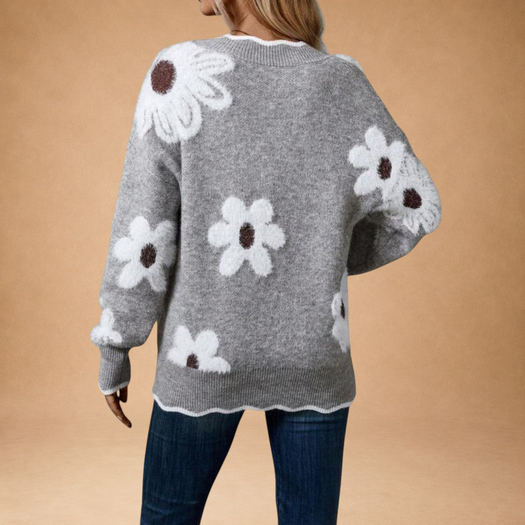 Adelaide | Refined Floral Knit with a Feminine Line