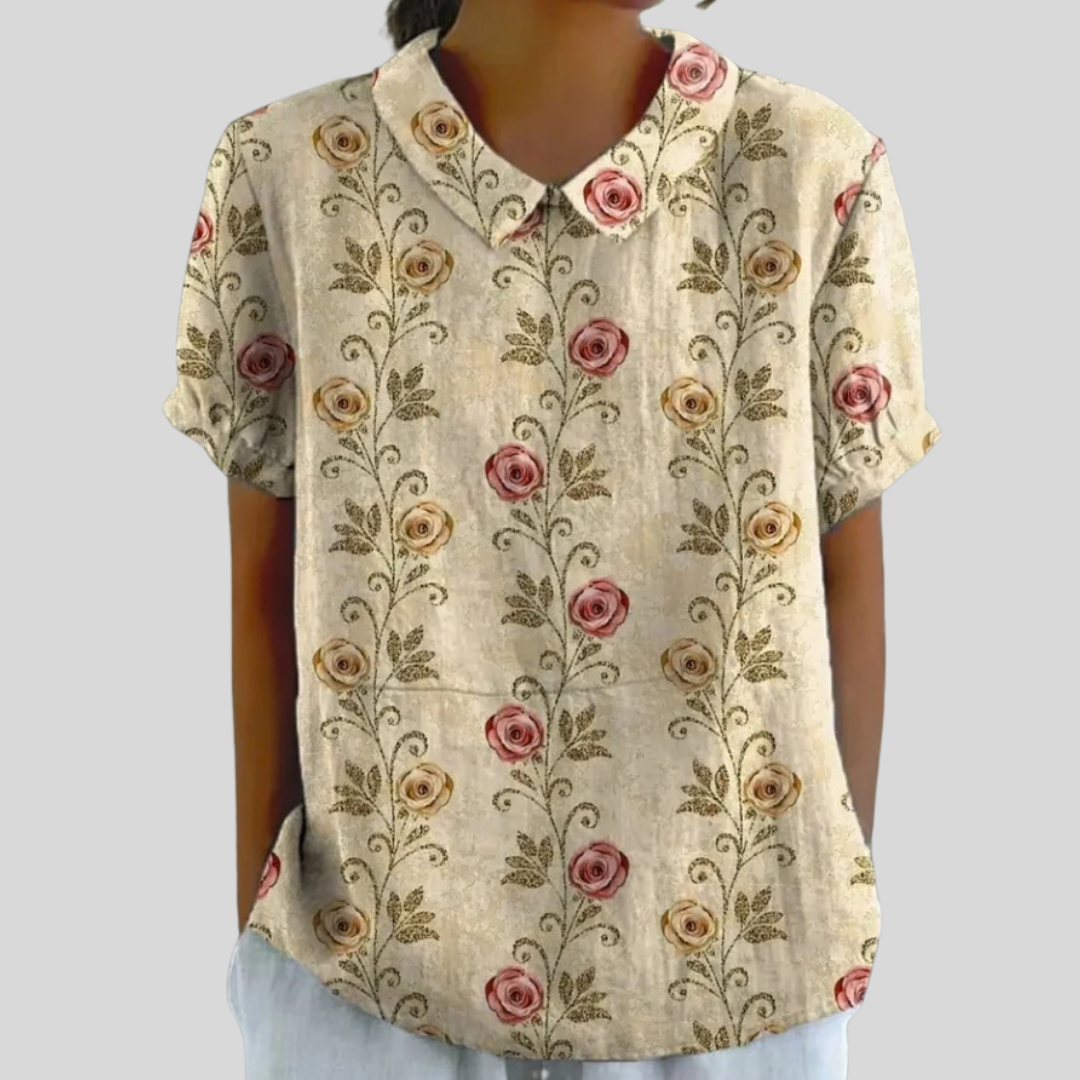 Ophelia | Floral Polo Top