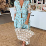 Sybil | Floral V-Neck Midi Dress
