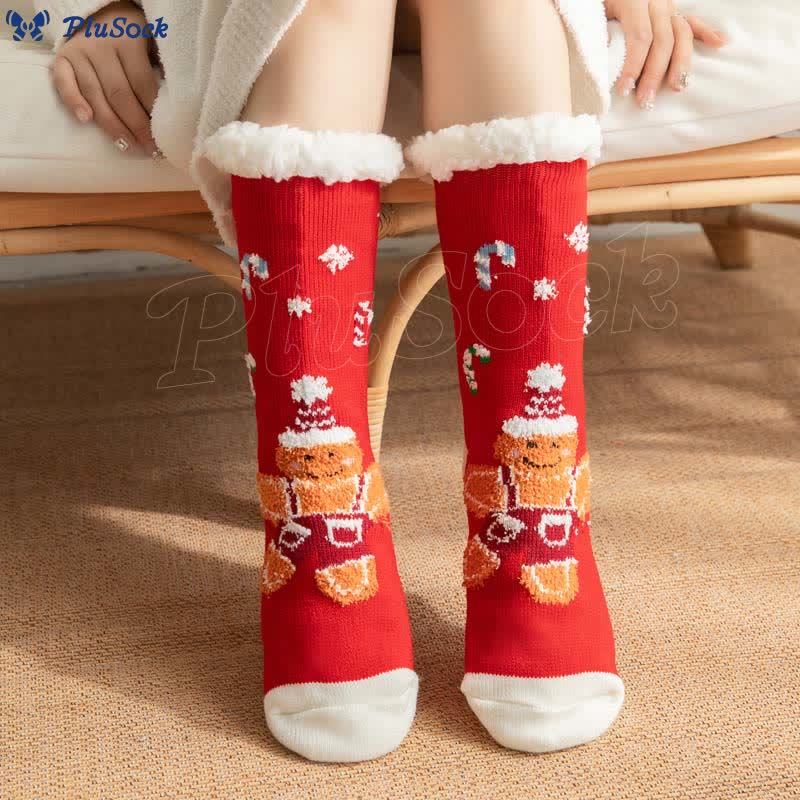 Eva | Christmas House Socks with Gingerbread Man (2 pairs)