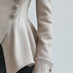 Arabella | Refined Ivory Asymmetric Button Blazer