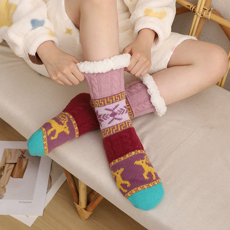 Hilde | House Socks with Norwegian Deer Pattern