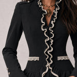 Antonia | Midnight Nomad Fringed Stitch Blazer
