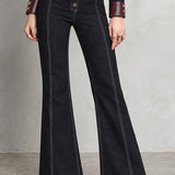 Adelaide | Black Nomad Denim Jumpsuit with Leather Details