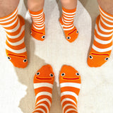 Jikke | Striped Family House Socks with Funny Face (4 Pairs)
