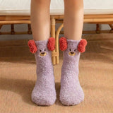 Geertje | Fluffy House Socks with Pom Poms