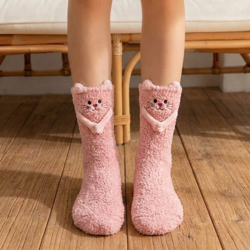 Brecht | House Socks with Cuddly 3D Kitten