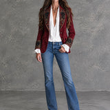 Cecily | Vintage Jacket with Satin Collar and Floral Details