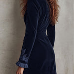 Eve | Double-Breasted Embroidered Velvet Blazer Dress