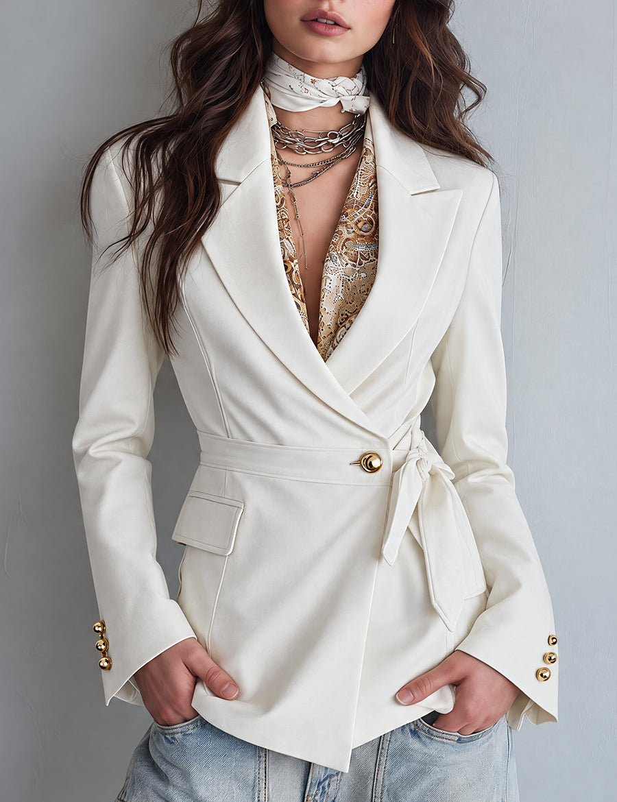 Claire | Beige Nomad Belted Jacket