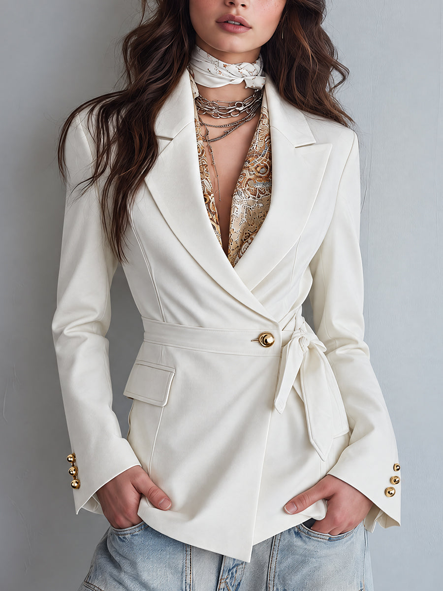 Claire | Beige Nomad Belted Jacket