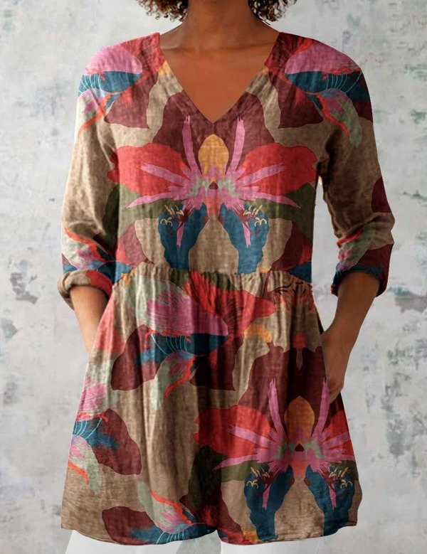 Mavis | Patterned Long-Sleeve Blouse