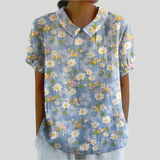 Lucy | Floral Polo-Collar Top