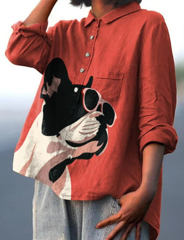 Prudence | Comfortable T-Shirt with Decorative French Bulldog Design