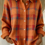 Megan | Check Button-Up Knitted Jacket