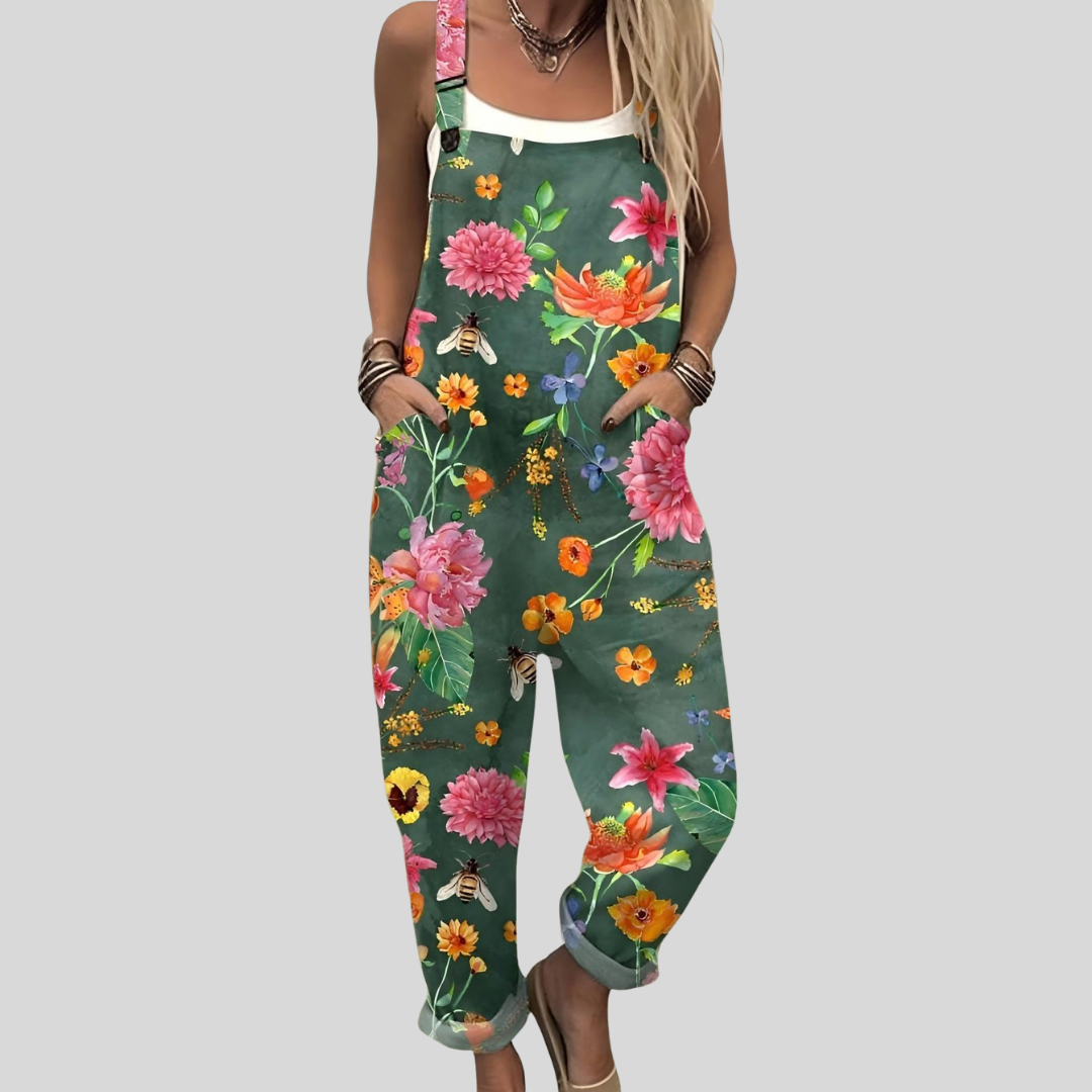 Caroline | Petrol Floral Jumpsuit