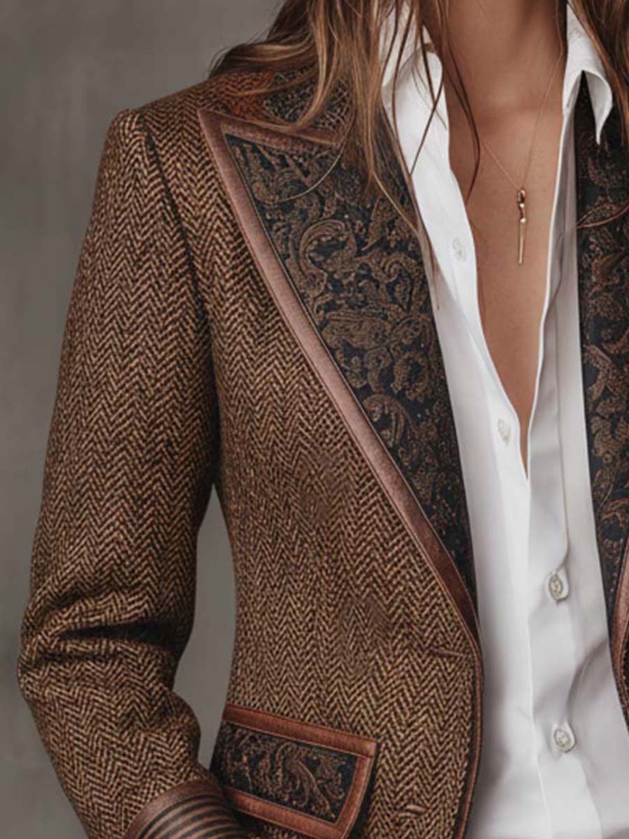 Holly | Chevron Panelled Blazer