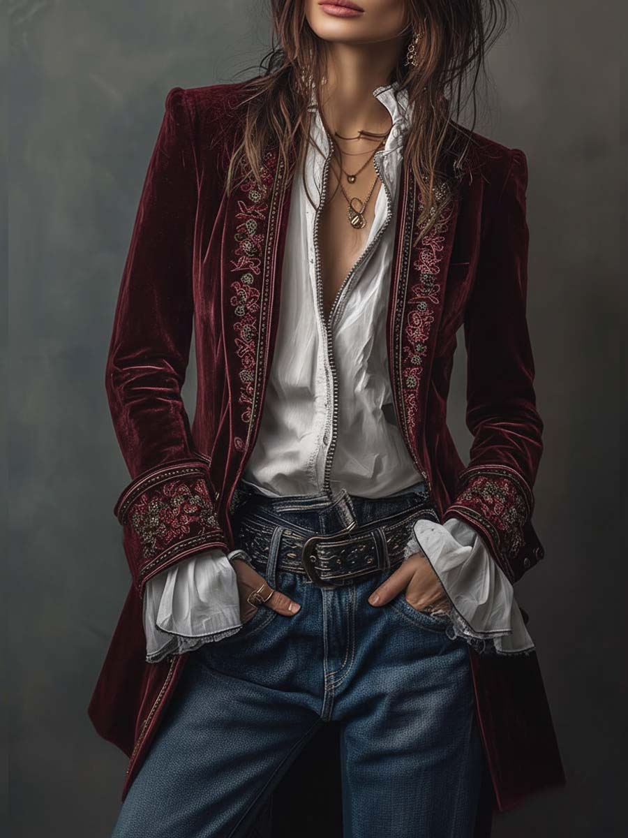 Gabrielle | Long Embroidered Coat