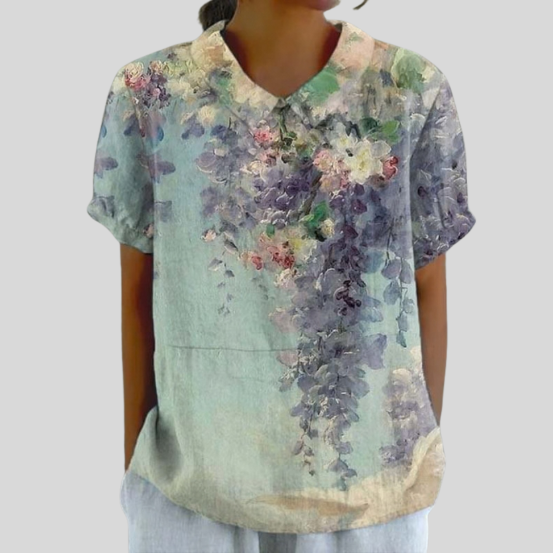 Elinor | Floral Polo Top