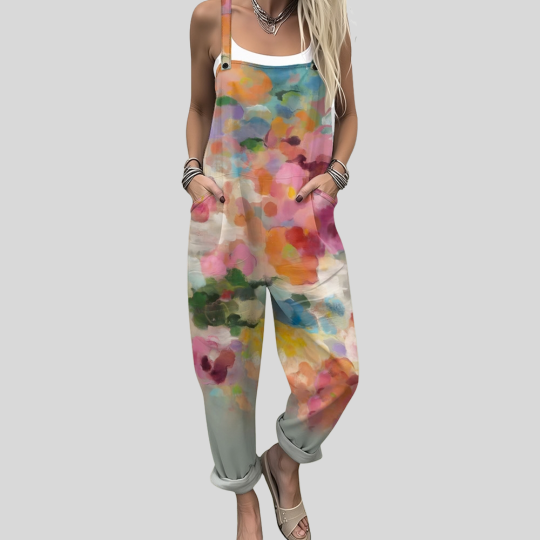 Queenie | Watercolour Floral Dungarees