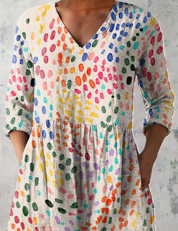 Yvonne | Long Blouse with Colourful Pattern