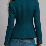 Anne | Retro Herringbone Jacket with Contrast Details