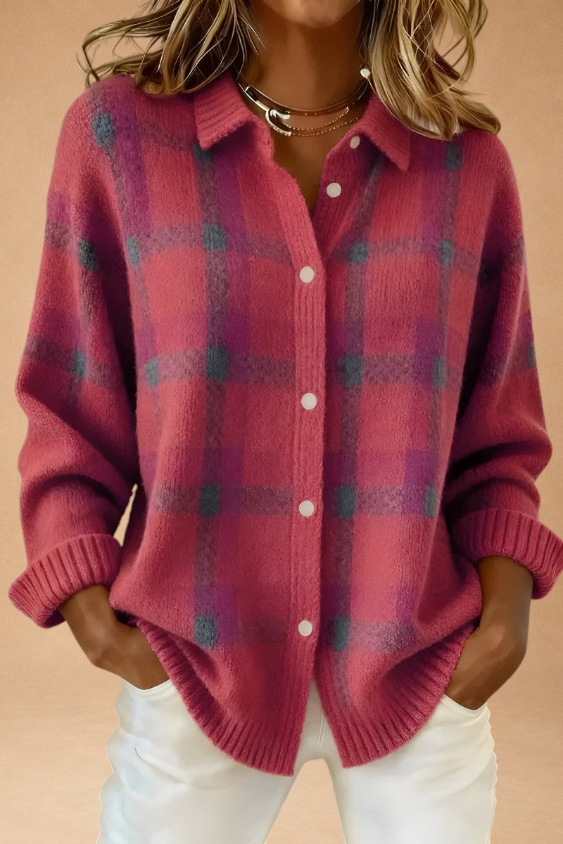 Kate | Retro Wool Contrast Cardigan