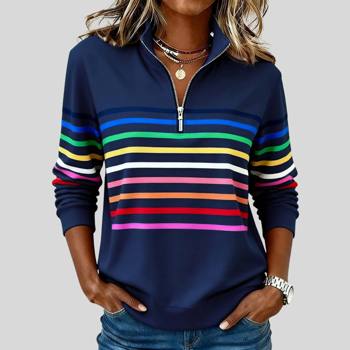 Rosie | Sporty Half-Zip Jumper