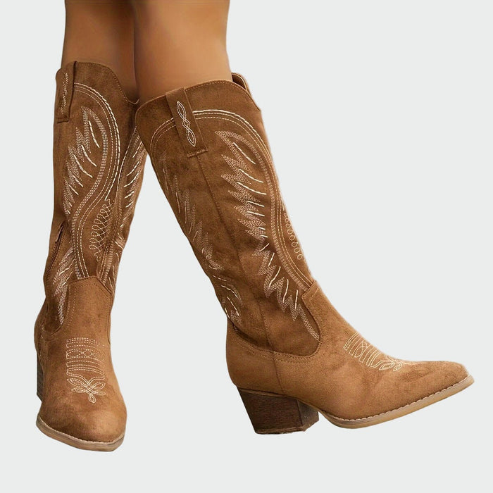Bridget | Modern Embroidered Cowboy Ankle Boots