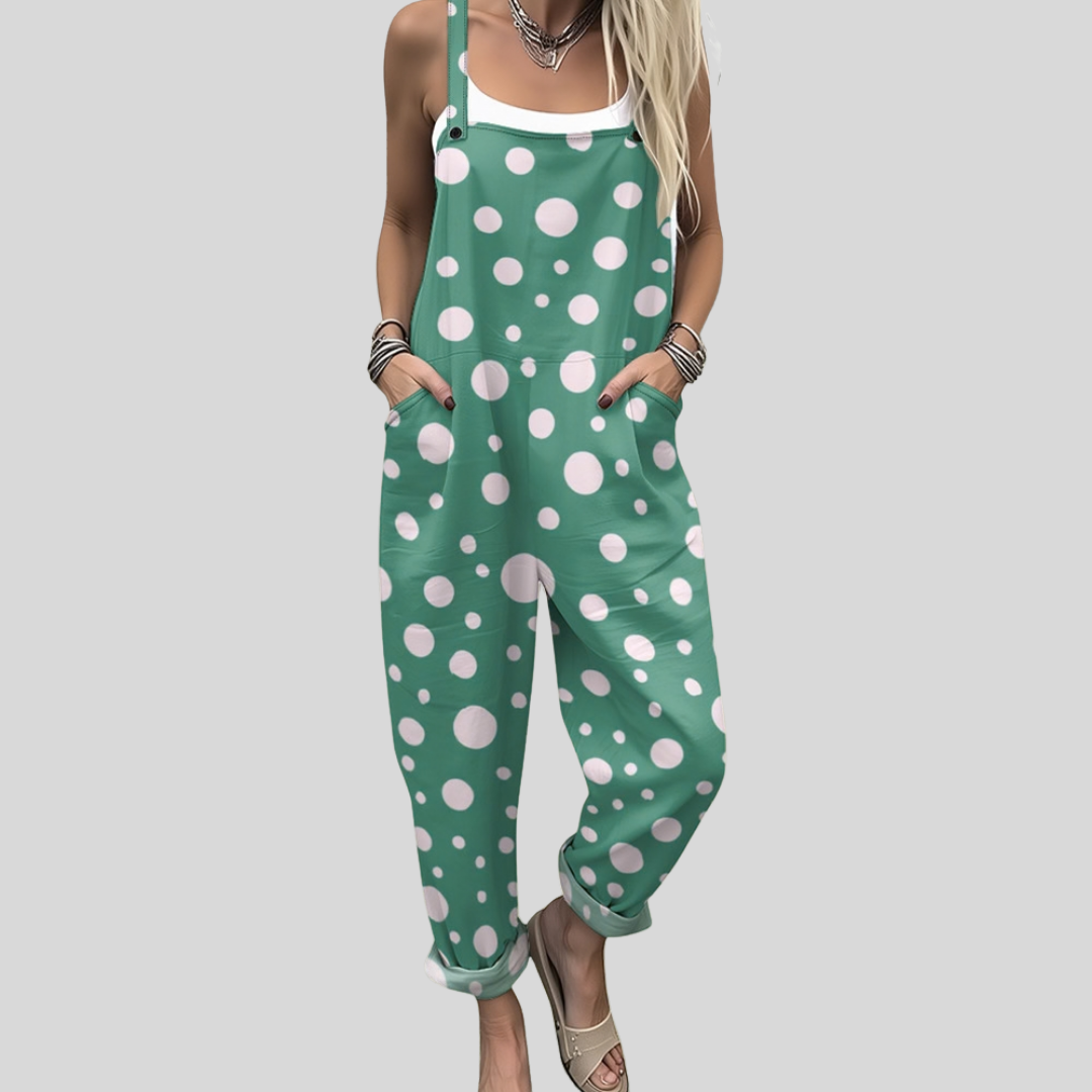Rita | Green Polka Dot Jumpsuit
