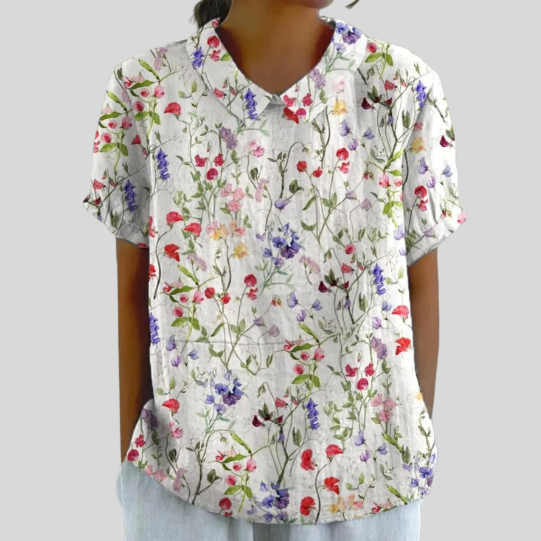 Eve | Floral Polo Blouse