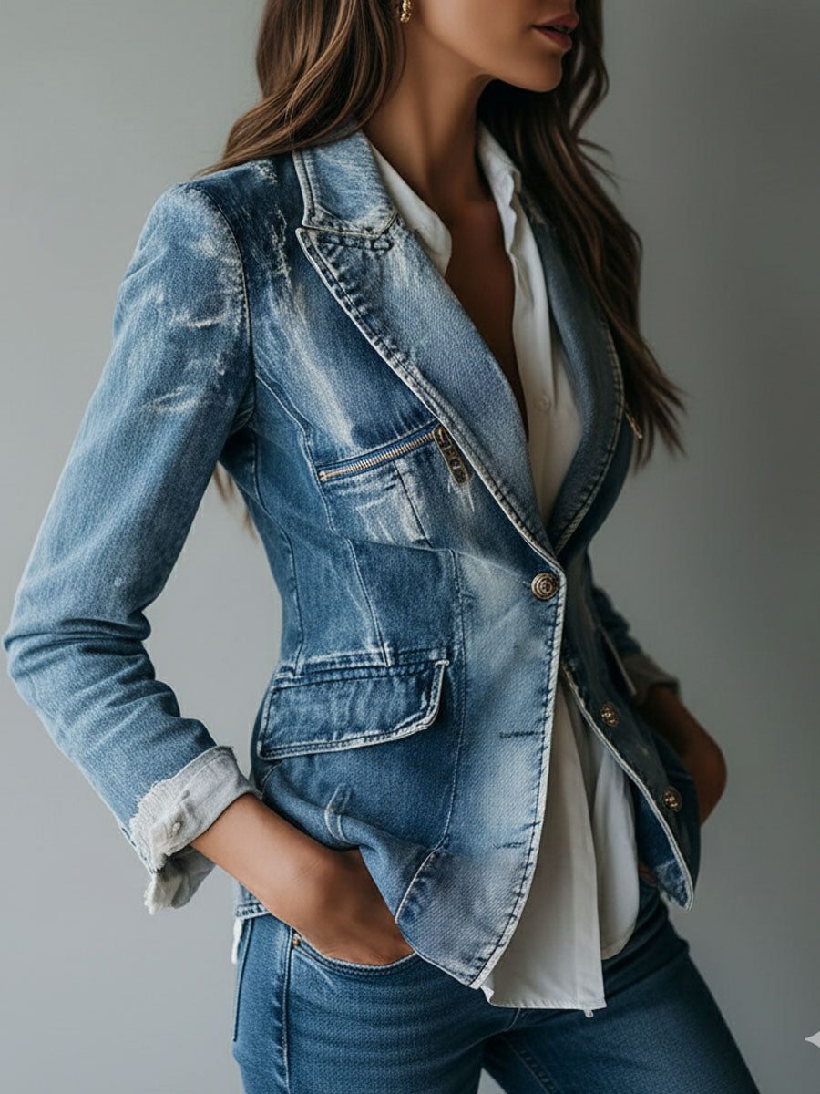 Bryony | Vintage Relaxed Washed Denim Blazer