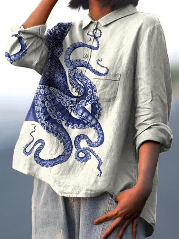 Lorraine | Comfortable T-Shirt with Octopus Tentacle Art