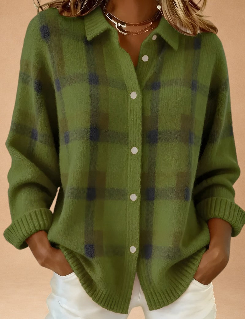 Kate | Retro Wool Contrast Cardigan