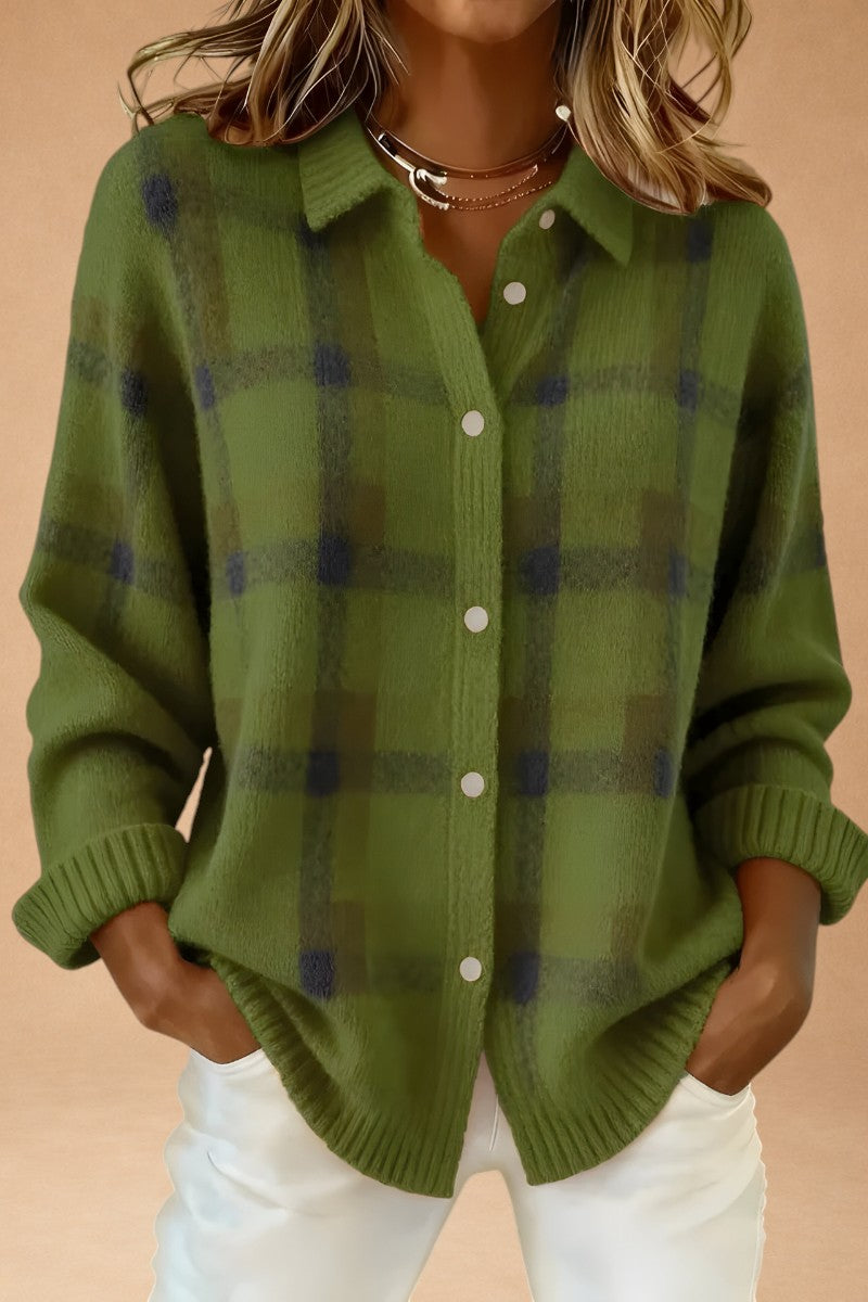 Kate | Retro Wool Contrast Cardigan