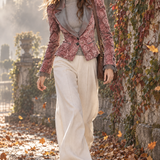 Esme | Elegant Pink Velvet Slim-Fit Blazer