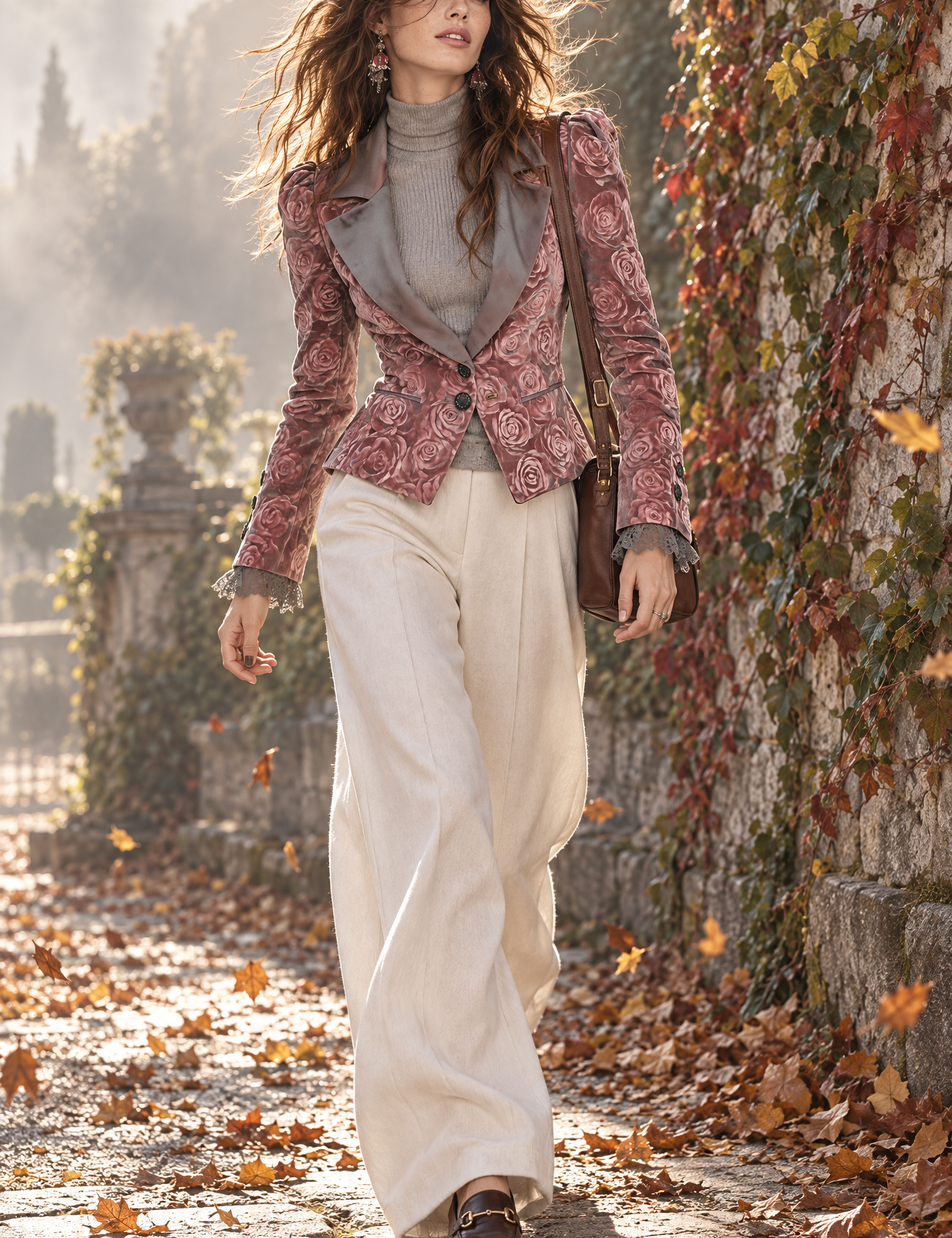 Esme | Elegant Pink Velvet Slim-Fit Blazer