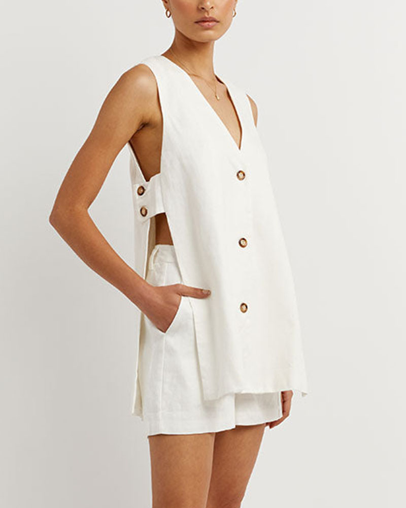 Ellen | Sleeveless Button Set