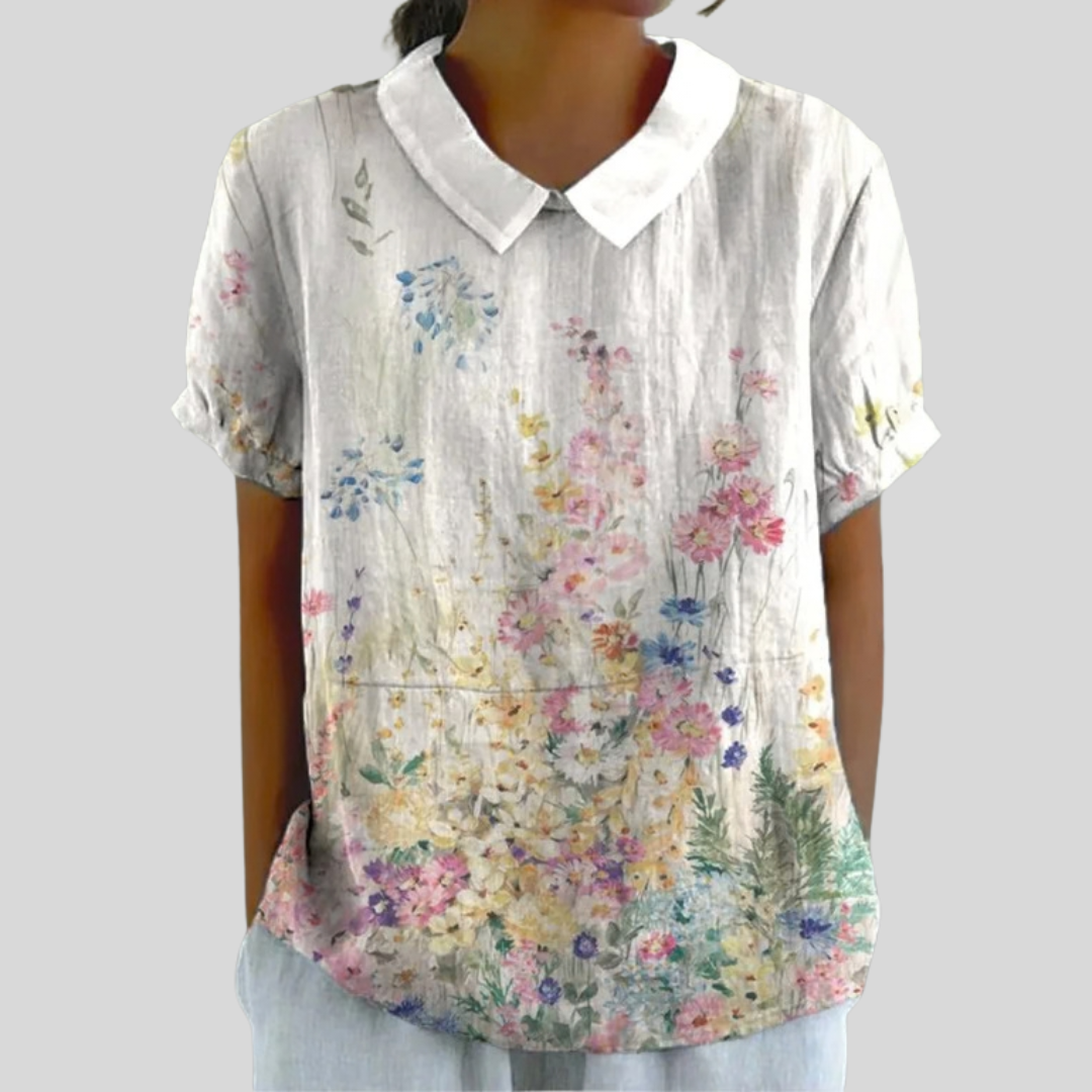Nora | Floral Polo-Collar Blouse