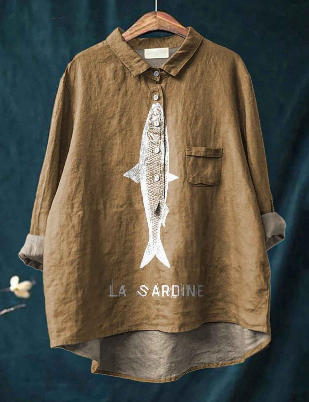 Rowena | Comfortable T-Shirt with Sardine Print