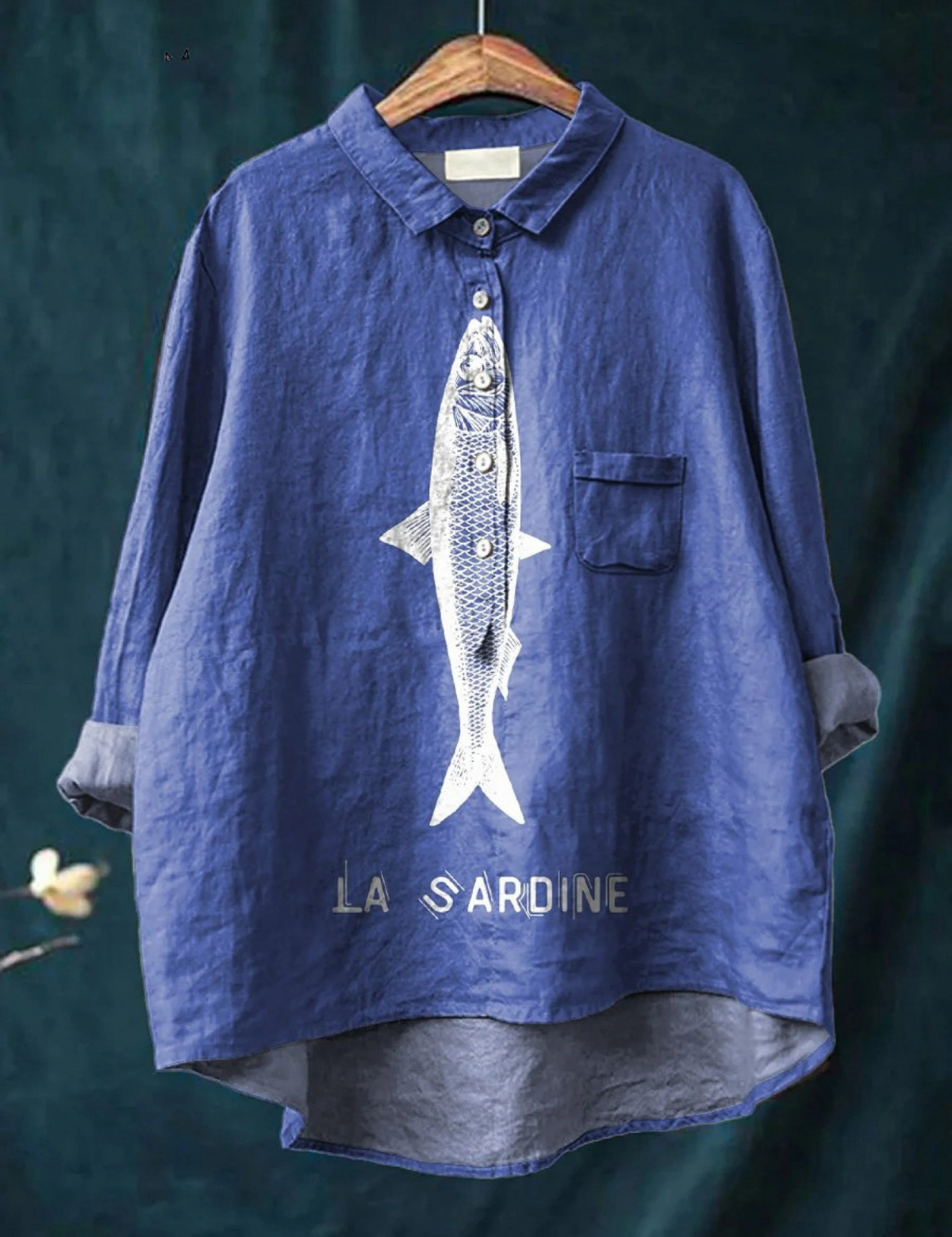 Rowena | Comfortable T-Shirt with Sardine Print