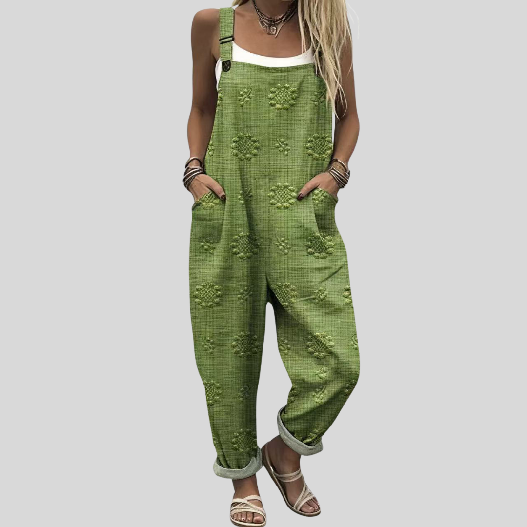 Danielle | Textured Olive Dungarees