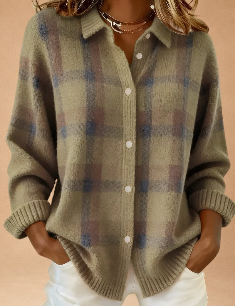 Kate | Retro Wool Contrast Cardigan