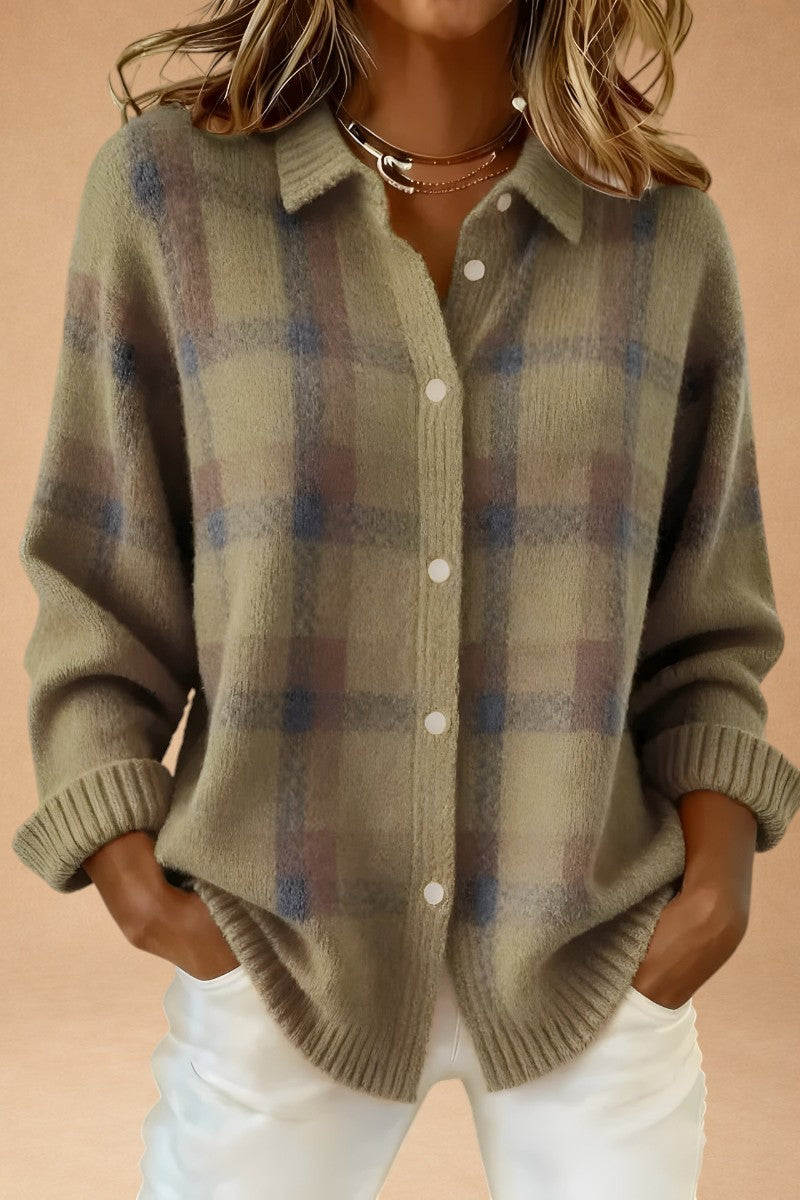 Kate | Retro Wool Contrast Cardigan
