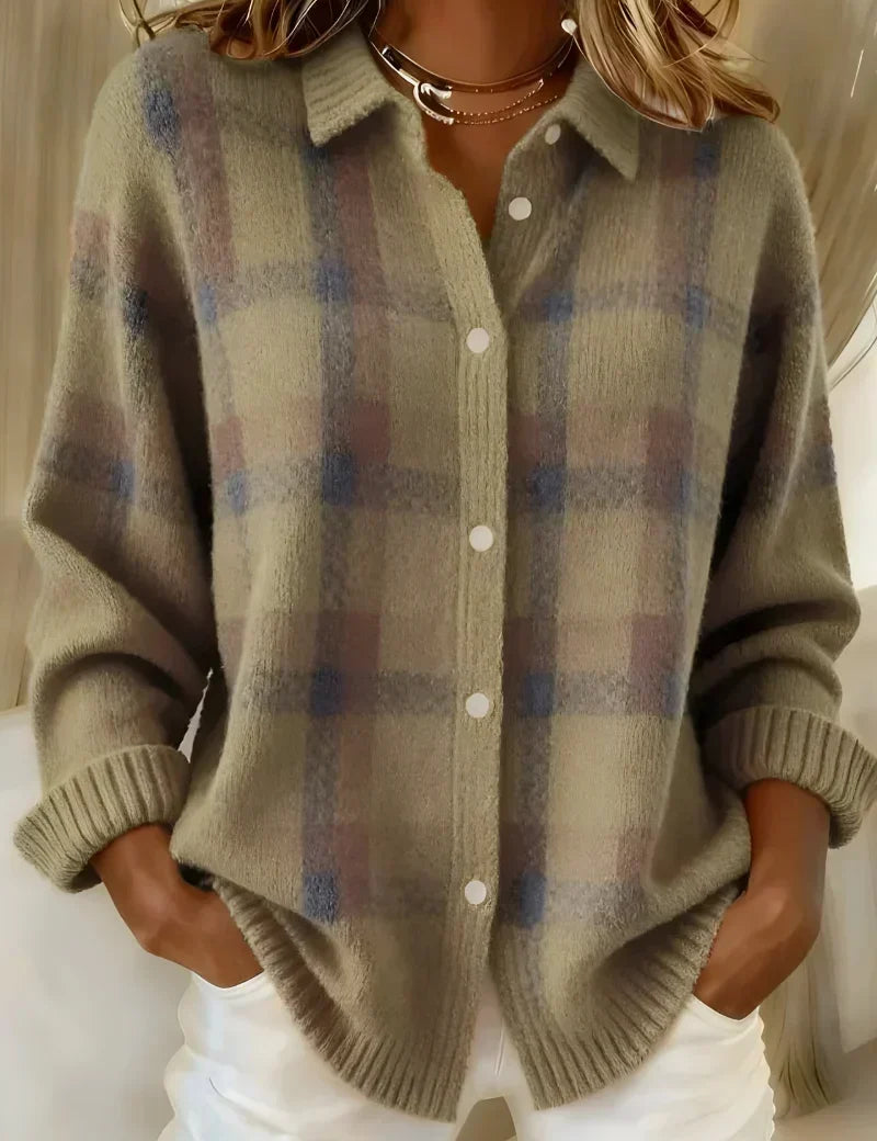 Taylor | Relaxed Check Knit Cardigan